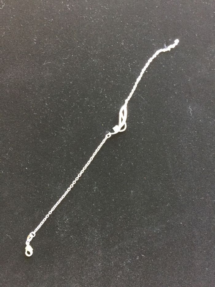 Bracelet argenté avec pendant 20 cm - photo numéro 2