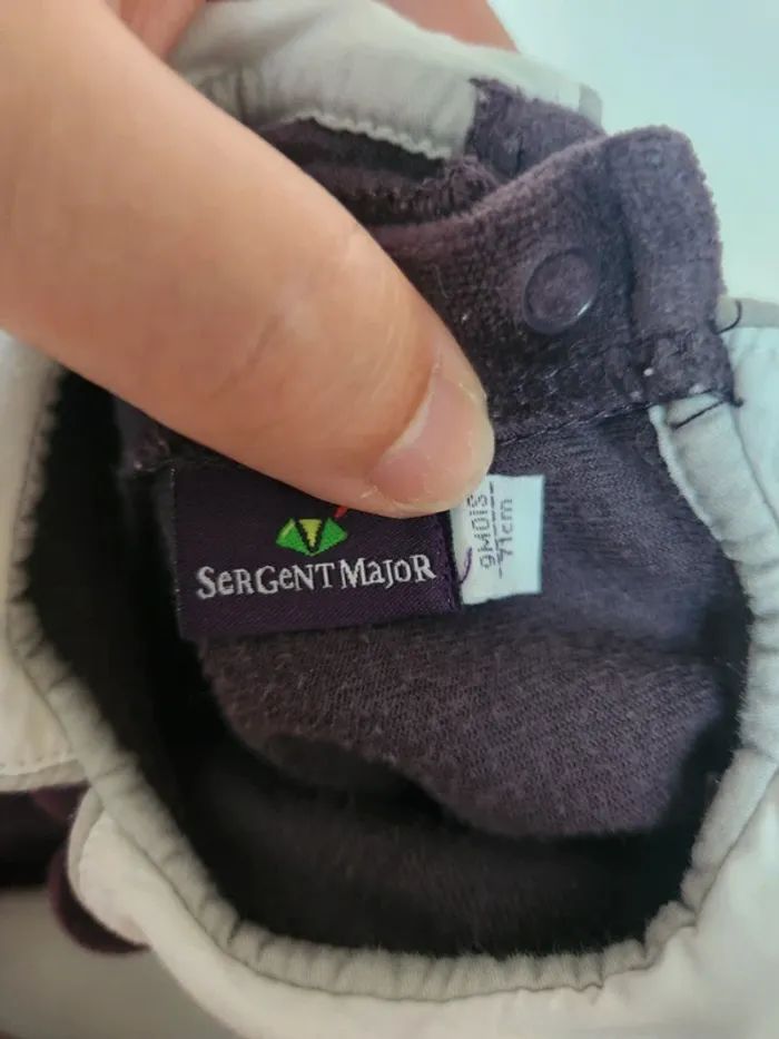 Joli pyjama velours mauve bébé fille col Claudine automne/hiver Sergent Major 9 mois - photo numéro 5