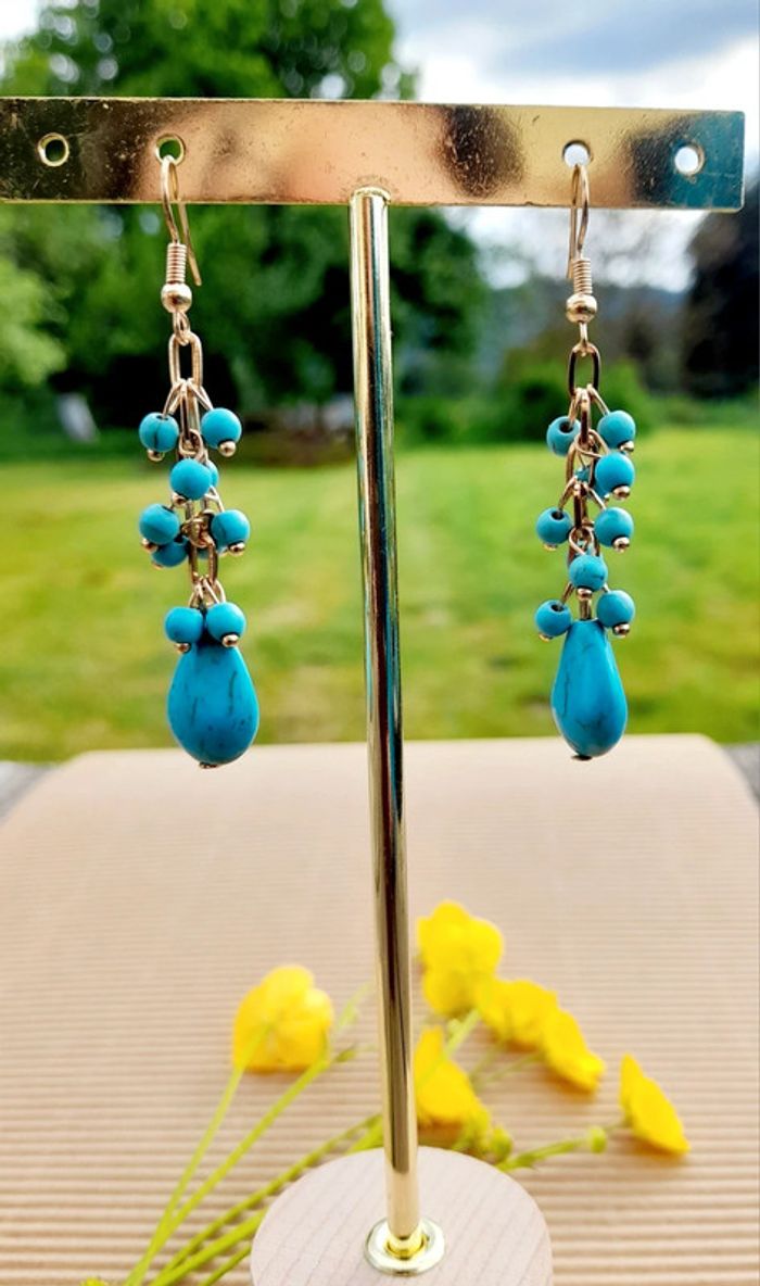 Boucles d'oreilles grappe bohème chic