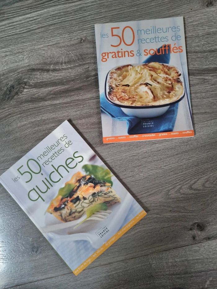 Lot de 2 livres recettes : quiches et gratins & soufflés