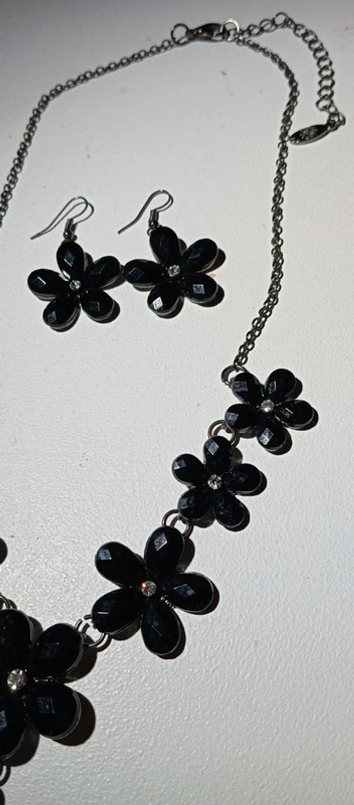 Parure fleurs collier + boucles d'oreilles - photo numéro 7