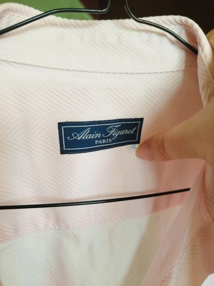 Chemise rose pâle rayures vintage XL/42 y2k - photo numéro 6