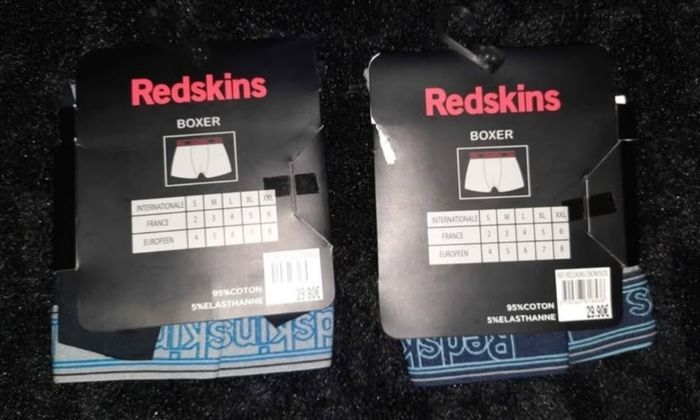 Lot 2 boxers redskins taille S - photo numéro 3