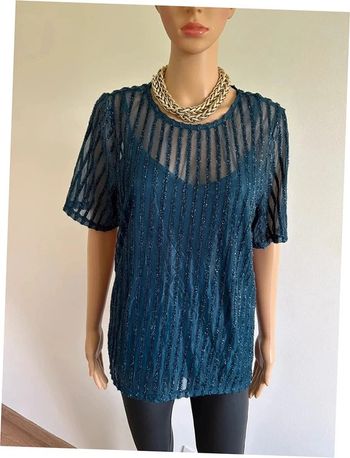 Haut bleu brillant à manches courtes Vero Moda taille L jamais porté