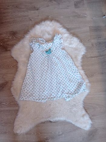 Lola palacios robe chic cérémonie été a pois turquoise 4 ans