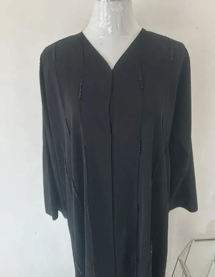 Abaya perlée noire dubai neuve - photo numéro 3