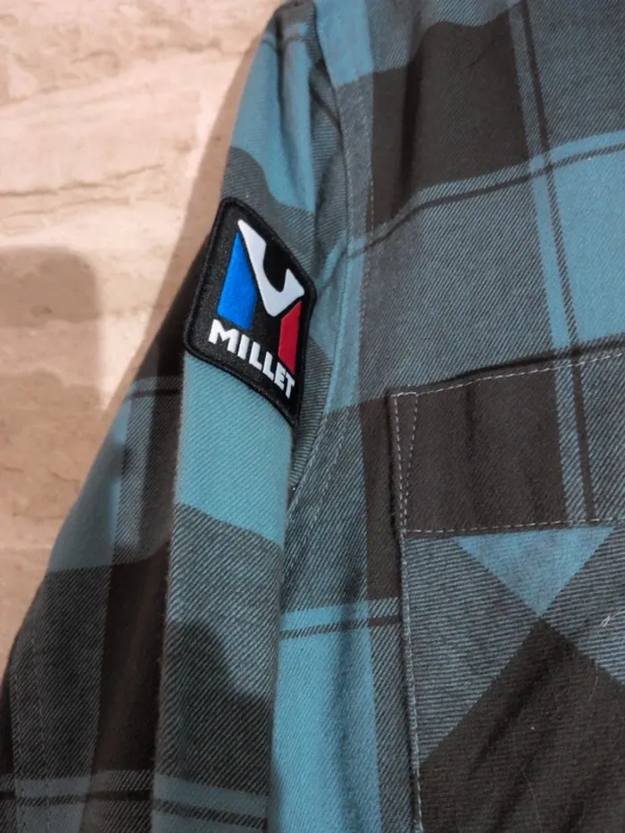 Chemise Millet à carreaux – Bleu – Taille XS (taille grand) - photo numéro 3