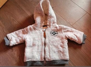 Gilet zippé à capuche chaud bébé garçon 3 mois comme NEUF