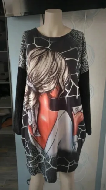 Robe pull dessin femme taille unique New Collection