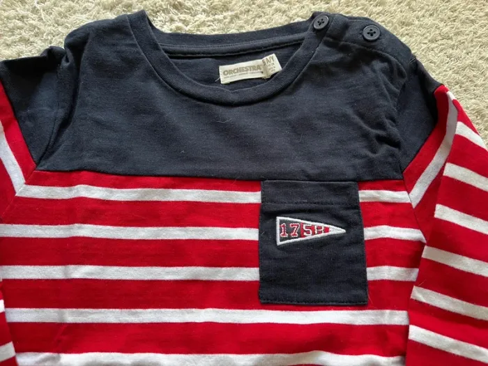 Pull léger à rayures marque Orchestra taille 5 ans - photo numéro 2