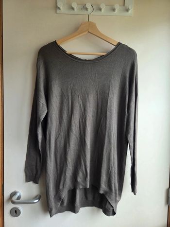 Blouse kaki atmosphère taille s - zip au dos coupe asymétrique