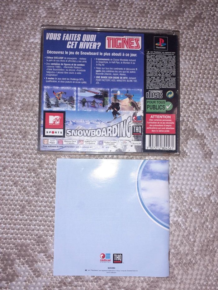 Playstation 1 ps1 mtv sports snowboarding - photo numéro 2