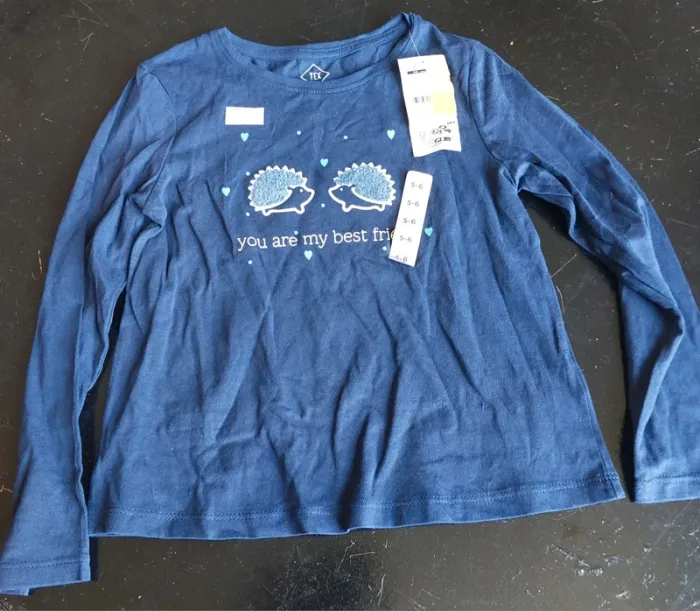 T shirt longue manche fille 5 ans neuf hérissons