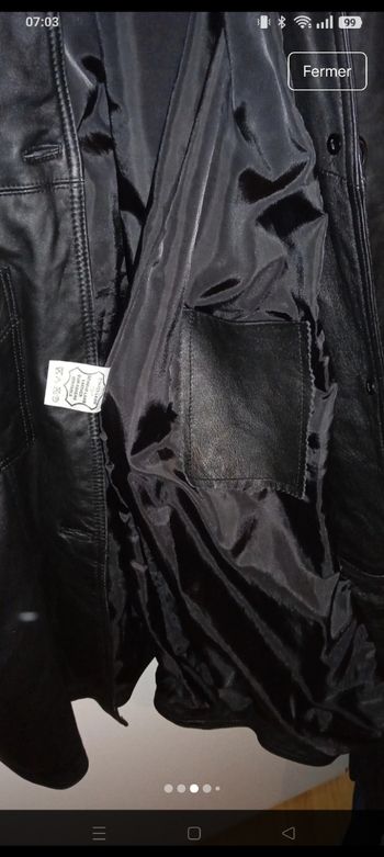 Long trench ceinturé cuir d'agneau marron foncé