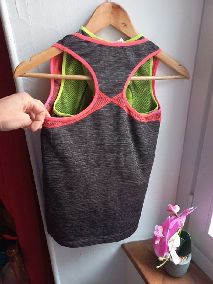 Lot 2 débardeurs fluo et gris, respirants femme TU 36 a 38 - photo numéro 4