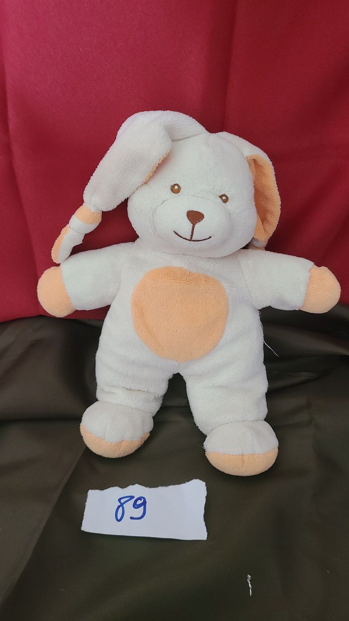doudou lapin écru orange gipsy -