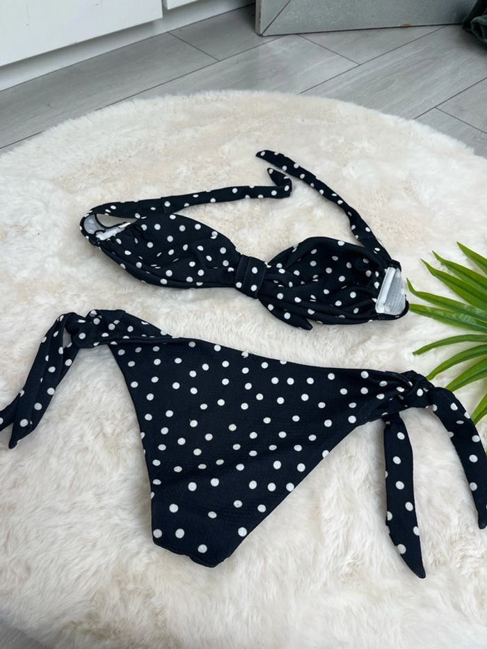 bikini rétro noir à pois blancs 36/38 - photo numéro 4