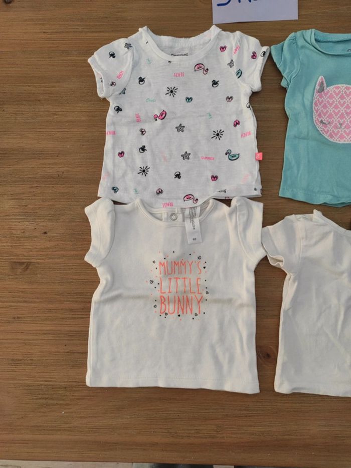 Lot t-shirt bébé fille 3 mois - photo numéro 2