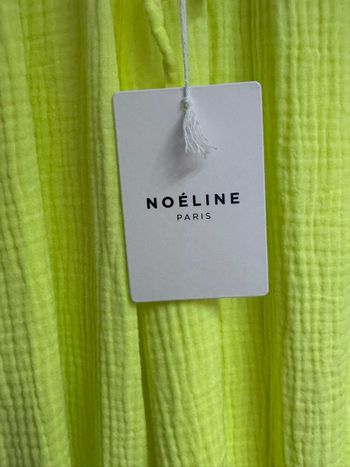 Pantalon fluide en coton jaune fluo 