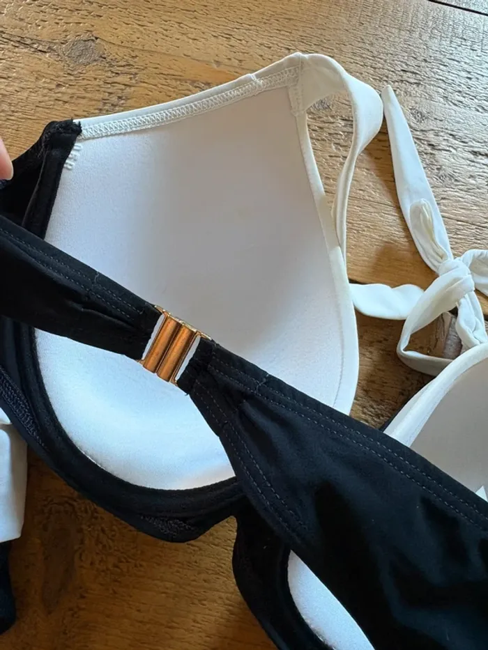 Maillot de bain 2 pièces Aubade blanc et noir 40 /95D - photo numéro 4