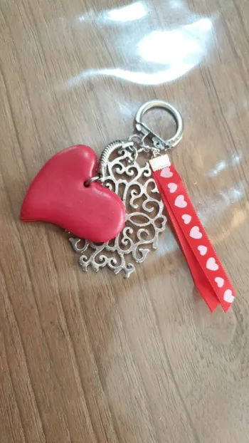 Porte clé cœur rouge