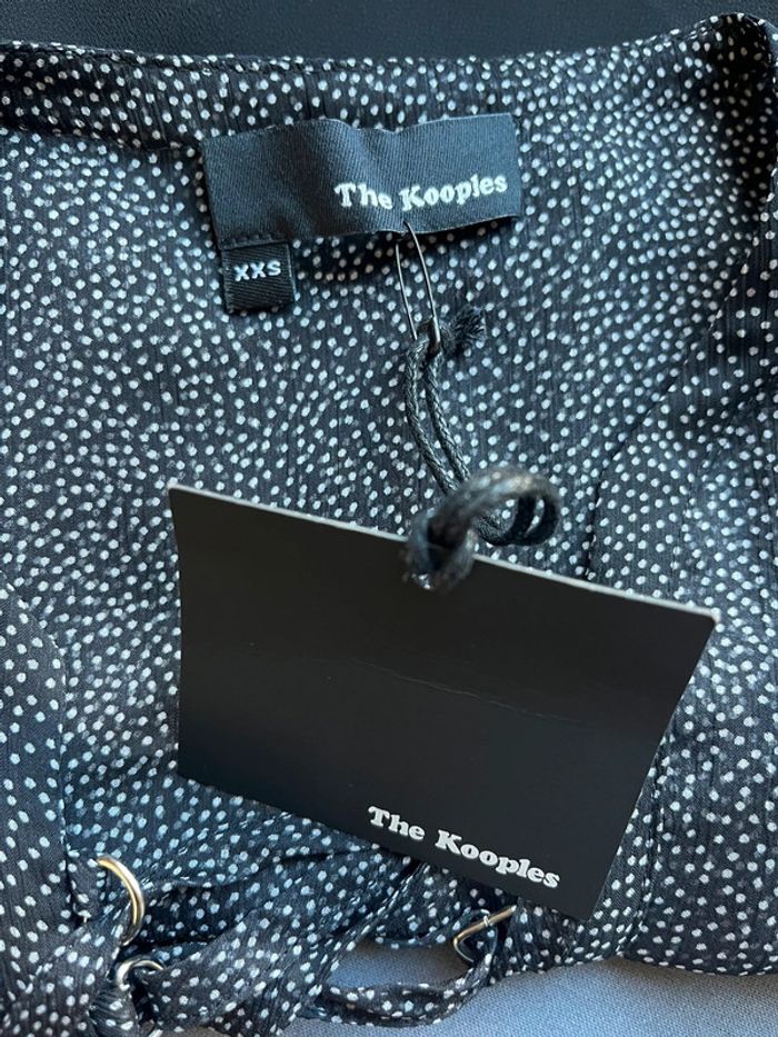 Blouse noire à pois et dentelles The Kooples Xs neuve - photo numéro 4