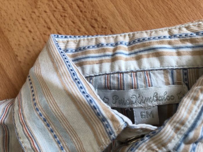 Belle chemise ML à rayures T. 6 mois garçon TBE - photo numéro 5