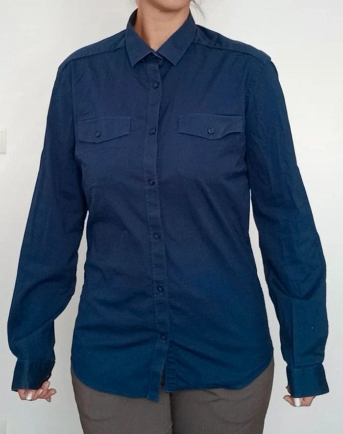 Chemise manches longues hommes marine taille L - photo numéro 3