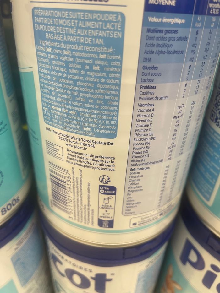 Lot de 6 boites de lait 3e âge « Picot » - photo numéro 2