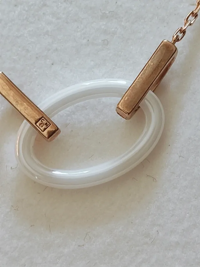 📿 bracelet plaqué or rose et céramique avec petit zirconium 💎 - photo numéro 4