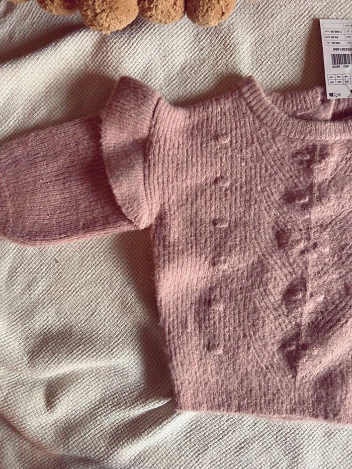 Pull en maille rose volant neuf gemo - photo numéro 3