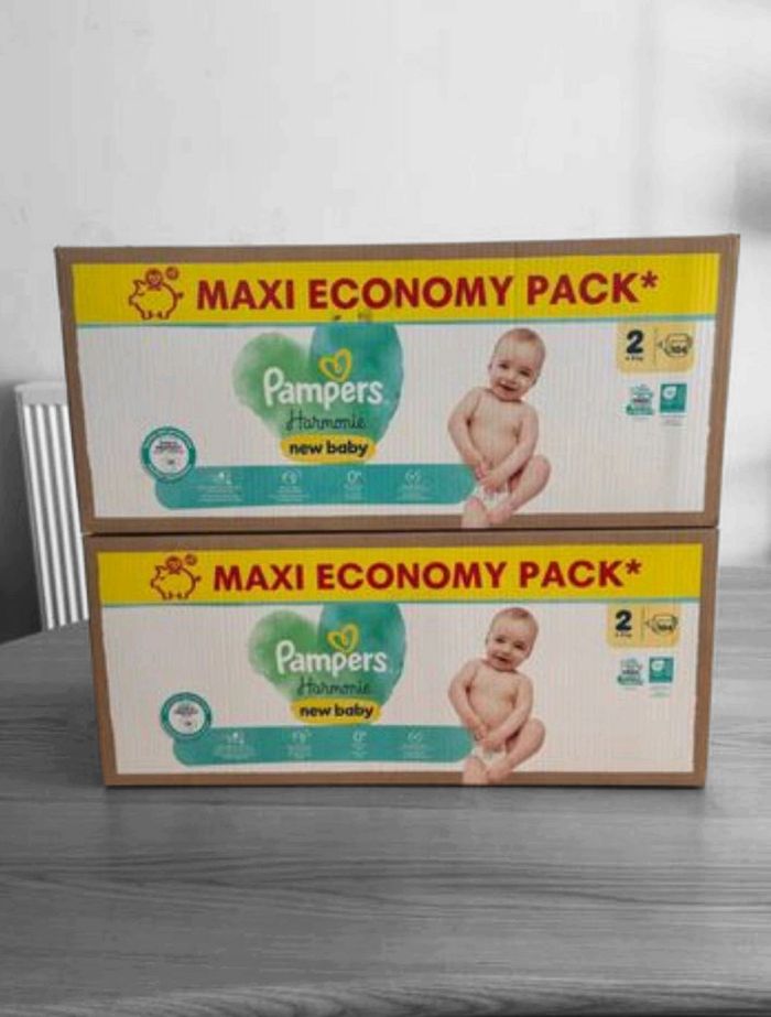 PROMO 💥208 COUCHES PAMPERS HARMONIE TAILLE 2  / Peau sensible 👍 ENVOI DEMAIN