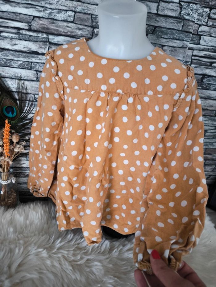 💛 Blouse Orchestra moutarde pois blanc taille 8 ans 💛 - photo numéro 2