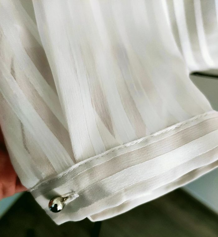Blouse cache coeur chemisier rayures - photo numéro 2