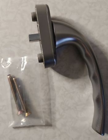 Lot de 3 Poignées De Fenêtre Aluminium Argent NEUF avec 2 visseries de 5x45mm