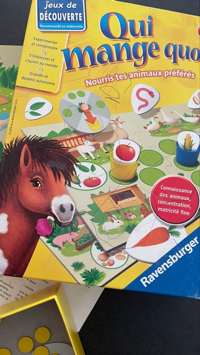 Ravensburger qui mange quoi jeu éveil animaux enfant maternelle