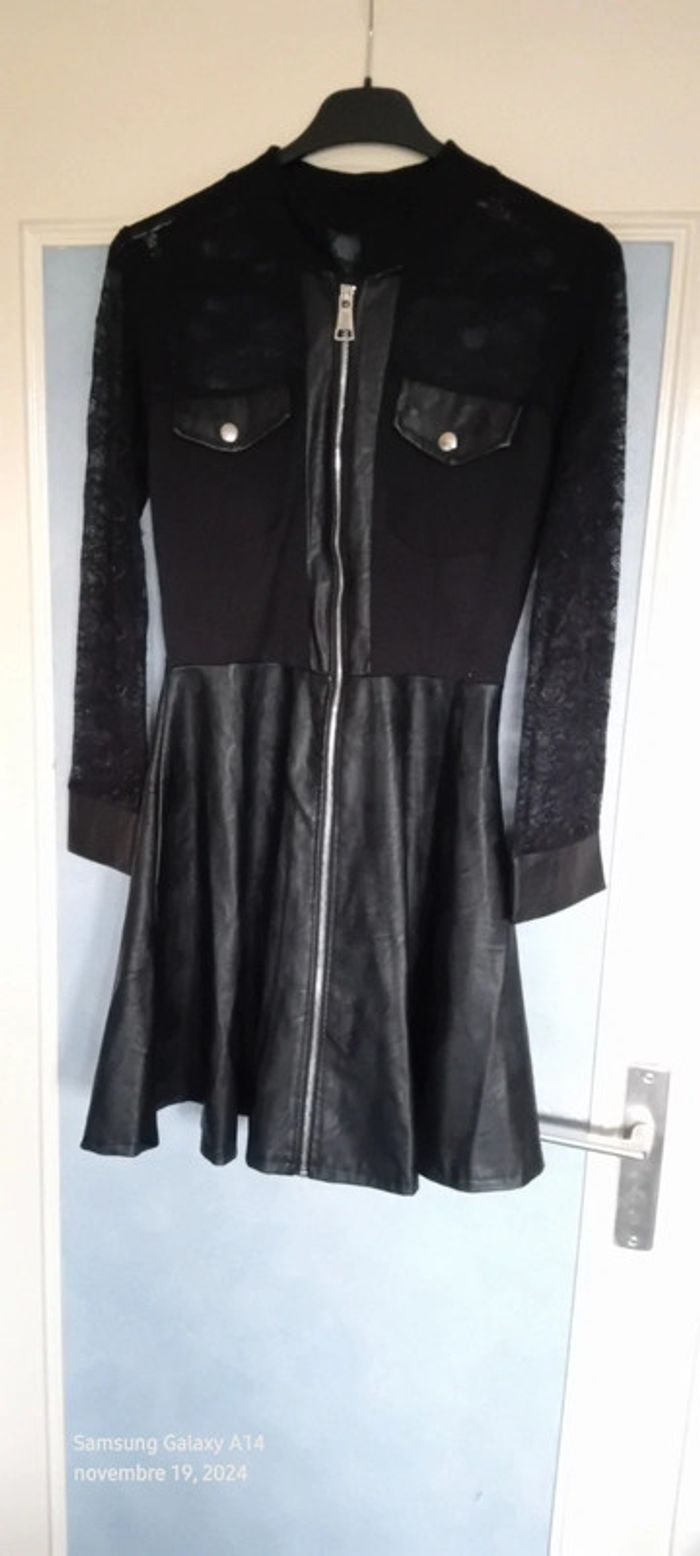 Robe sexy bimatiere avec dentelle et fermeture éclair femme M made in italy