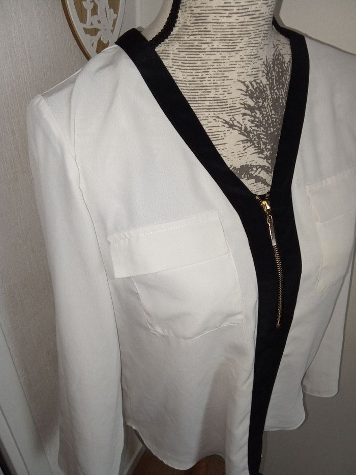 Blouse tunique femme taille 36 ou S Primark blanc, noire - photo numéro 3