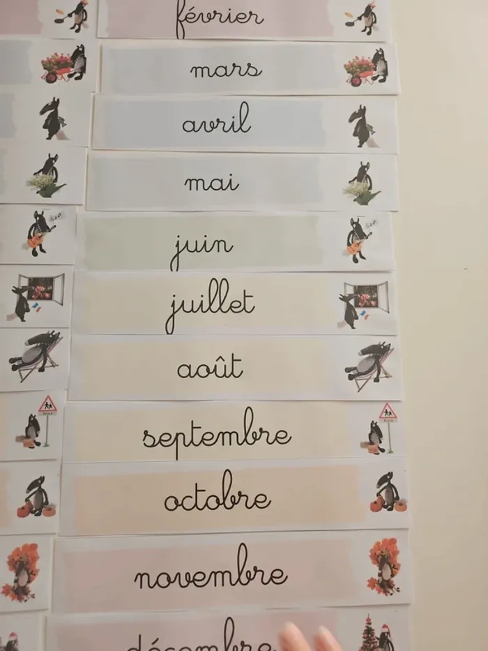 Lot d'affichage Mois de l'année Loup aimantés - photo numéro 4