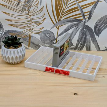 Super Nintendo  Support 10 cartouches (Blanc & Rouge) Super NES