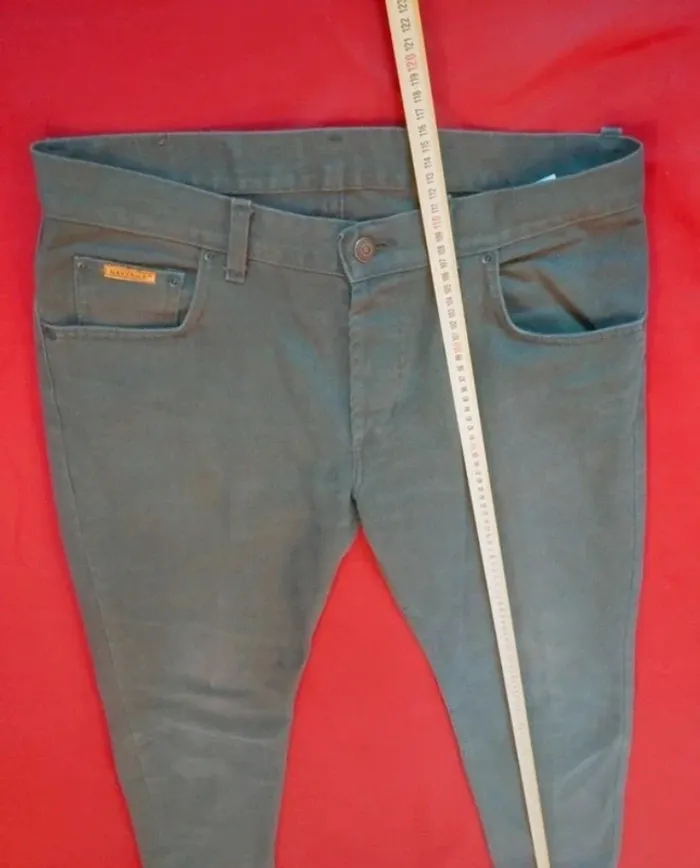 Jean vintage kaki coupe droite w30 l34 - photo numéro 7