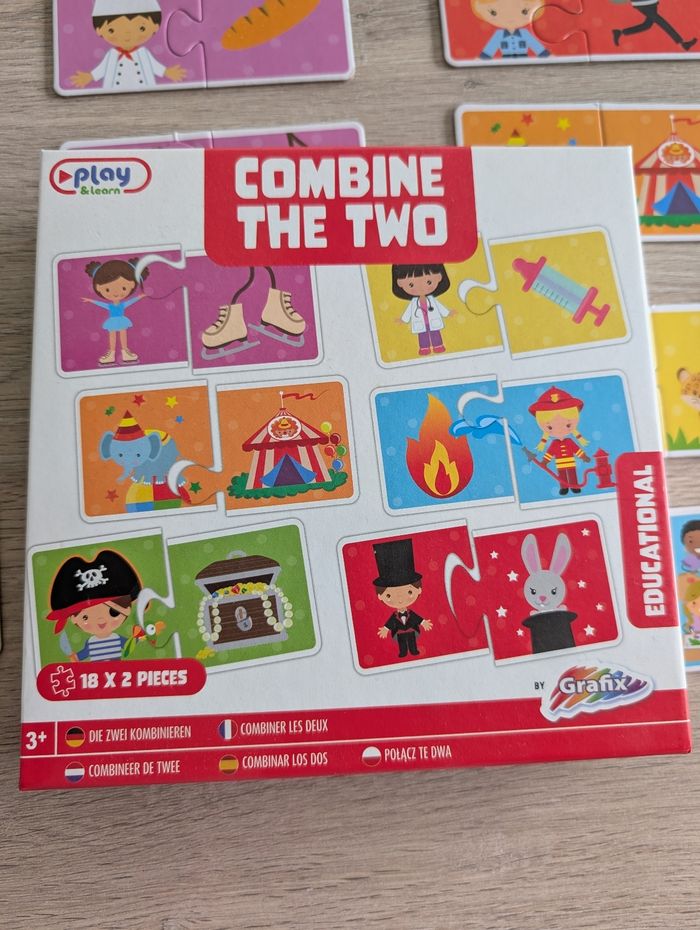 18 puzzles de 2 pièces grafix