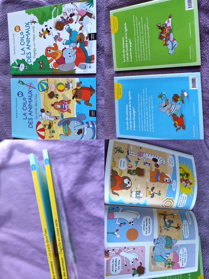 Lot 2 BD la colo des animaux premieres lectures 6 7 ans tomes 1+2 mathilde paris