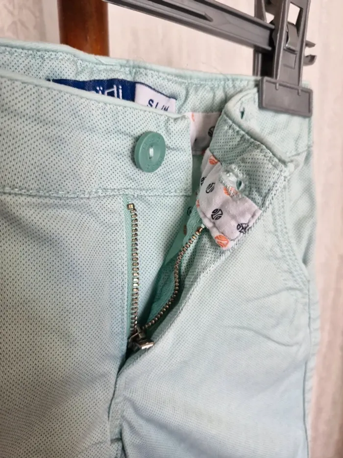 Short slim garçon 3 ans Okaïdi Vert d’eau, vert pastel coton élasthanne - photo numéro 3