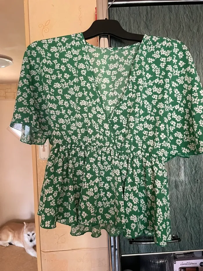 Blouse courte verte