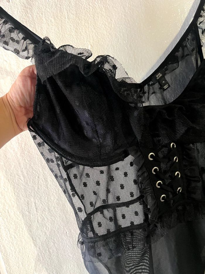 Body femme sexy tulle dentelle shein river island taille 16 - photo numéro 3