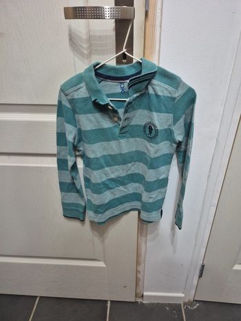 Polo rayé turquoise
