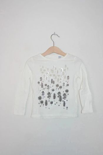 Tee shirt blanc longues manches Okaidi