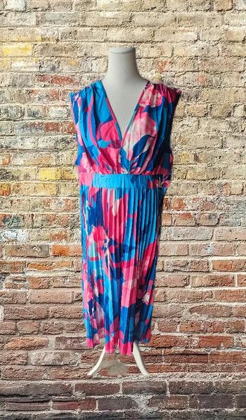 Robe longue plissée multicolore, Sans marque, taille 3XL (52)