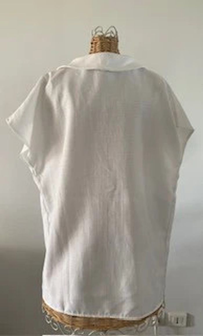 Chemise blouse blanche en lin et coton taille 38 / 40 - photo numéro 5